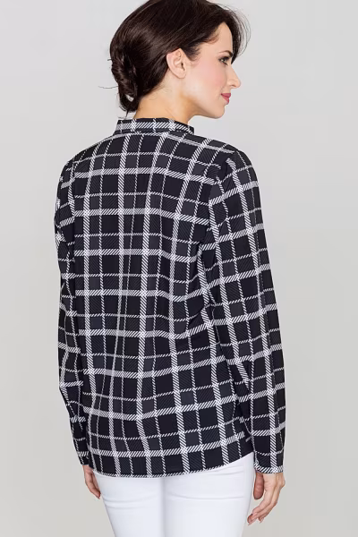 Koszula Damska Model K421 Wzór 46 Black - Lenitif — zdjęcie 2