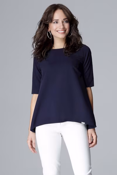Bluzka Model L002 Navy - Lenitif — zdjęcie 1