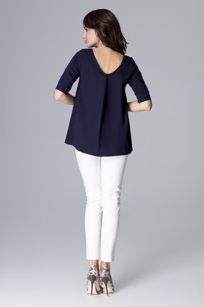 Bluzka Model L002 Navy - Lenitif — zdjęcie 3