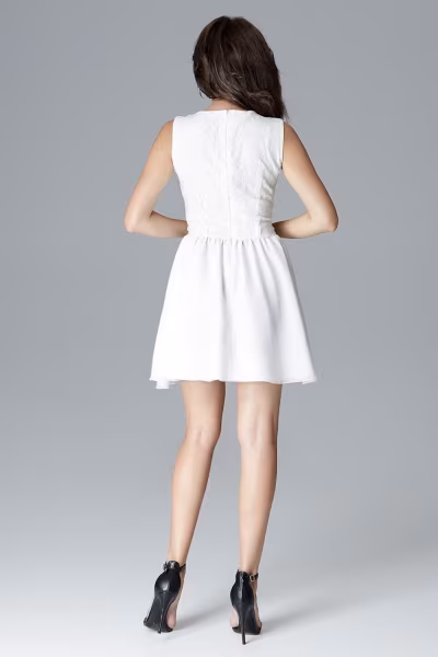 Sukienka Model L024 Ecru - Lenitif — zdjęcie 2