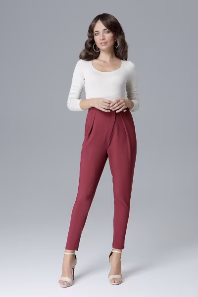 Spodnie Damskie Model L018 Bordo - Lenitif — zdjęcie 1