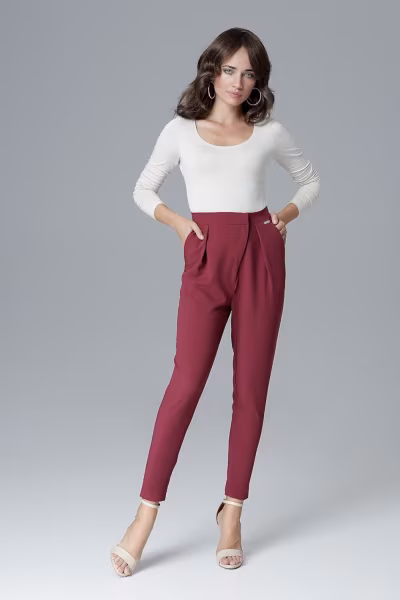 Spodnie Damskie Model L018 Bordo - Lenitif — zdjęcie 3