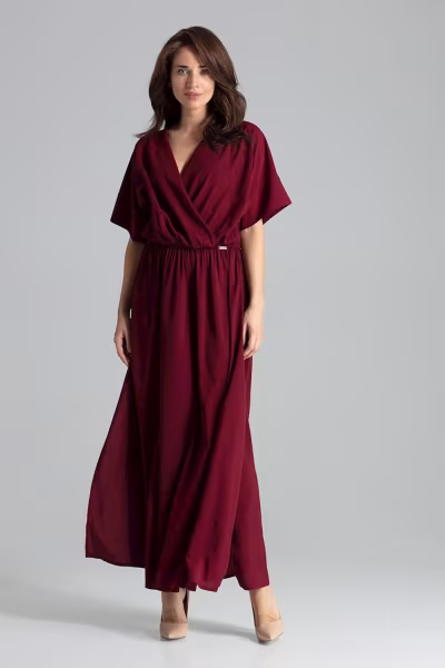 Sukienka Model L055 Bordo - Lenitif — zdjęcie 1