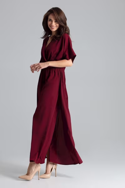 Sukienka Model L055 Bordo - Lenitif — zdjęcie 2