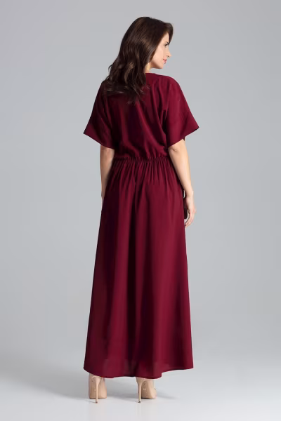 Sukienka Model L055 Bordo - Lenitif — zdjęcie 3
