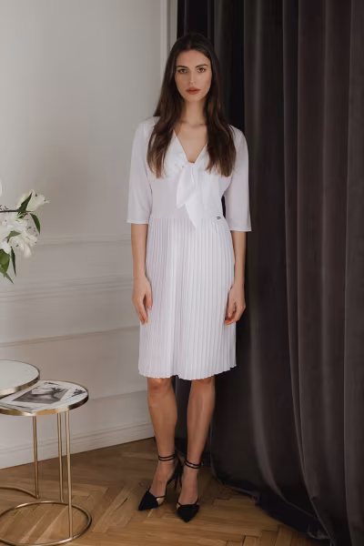 Sukienka Model L076 White - Lenitif — zdjęcie 2