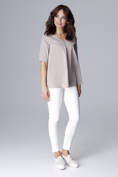 Bluzka Model L002 Beige - Lenitif — zdjęcie 2