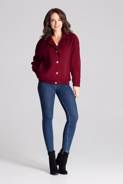 Kurtka Damska Model L075 Bordo - Lenitif — zdjęcie 2