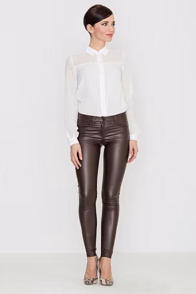 Spodnie Damskie Model K231 Brown - Lenitif — zdjęcie 1
