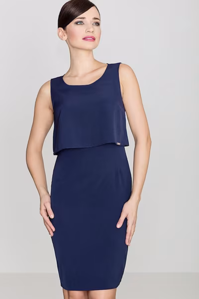 Sukienka Model K388 Navy - Lenitif — zdjęcie 1