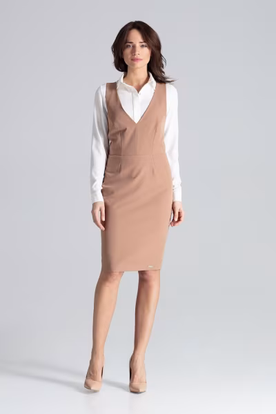 Sukienka Model L039 Brown - Lenitif — zdjęcie 2