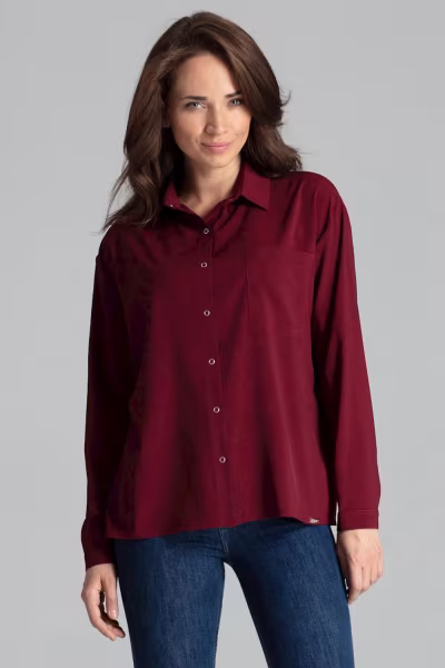 Koszula Damska Model L059 Bordo - Lenitif — zdjęcie 1