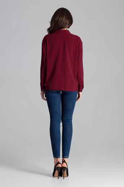Koszula Damska Model L059 Bordo - Lenitif — zdjęcie 3