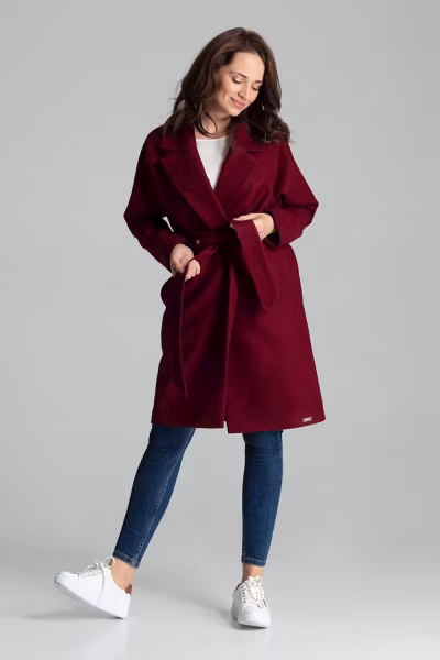 Płaszcz Damski Model L054 Bordo - Lenitif — zdjęcie 1