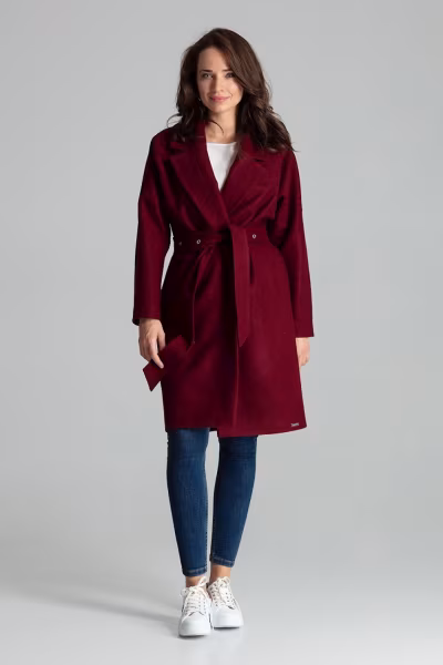 Płaszcz Damski Model L054 Bordo - Lenitif — zdjęcie 2
