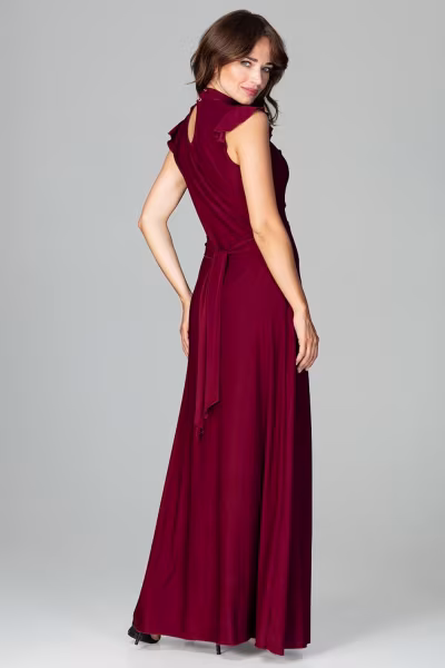 Sukienka Model K486 Bordo - Lenitif — zdjęcie 3