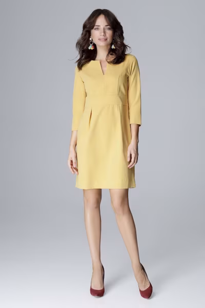 Sukienka Model L004 Yellow - Lenitif — zdjęcie 2