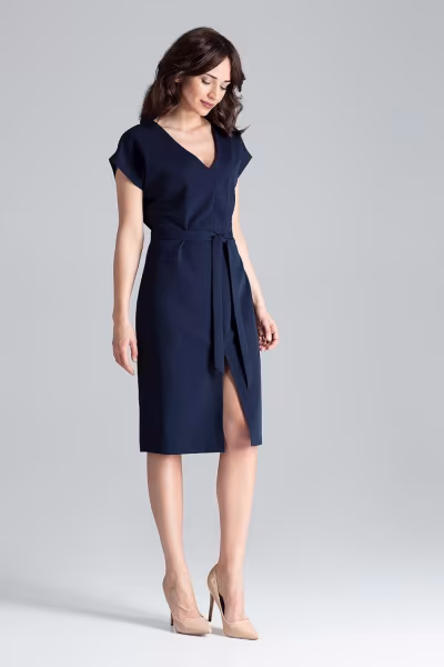 Sukienka Model L032 Navy - Lenitif — zdjęcie 1