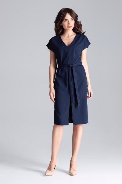 Sukienka Model L032 Navy - Lenitif — zdjęcie 2