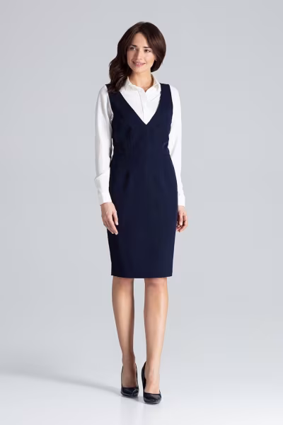Sukienka Model L039 Navy - Lenitif — zdjęcie 2