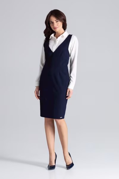 Sukienka Model L039 Navy - Lenitif — zdjęcie 3