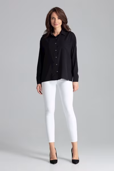 Koszula Damska Model L059 Black - Lenitif — zdjęcie 2