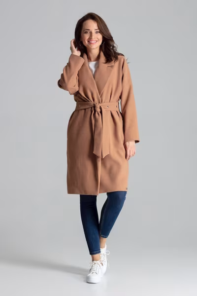 Płaszcz Damski Model L054 Beige - Lenitif — zdjęcie 1