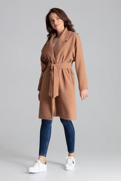 Płaszcz Damski Model L054 Beige - Lenitif — zdjęcie 2