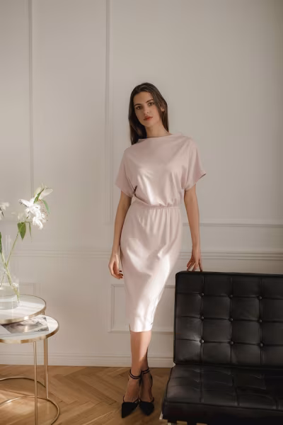 Sukienka Model L087 Pink - Lenitif — zdjęcie 3