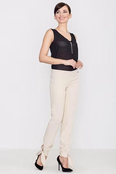 Spodnie Damskie Model K393 Beige - Lenitif — zdjęcie 1