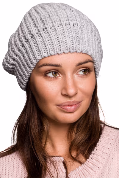 Beret Model BK060 Grey - BE Knit — zdjęcie 2