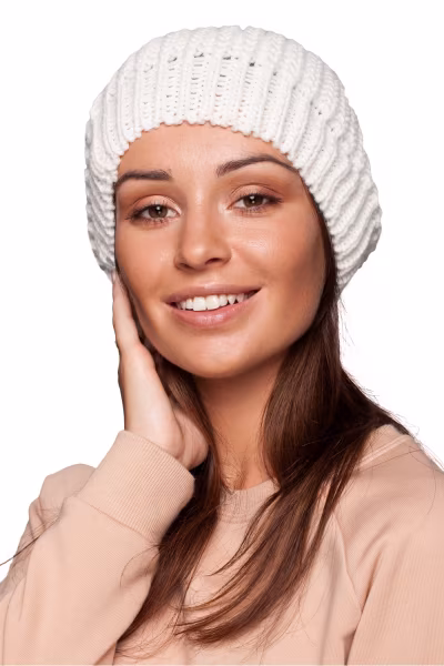Beret Model BK060 Ecru - BE Knit — zdjęcie 1