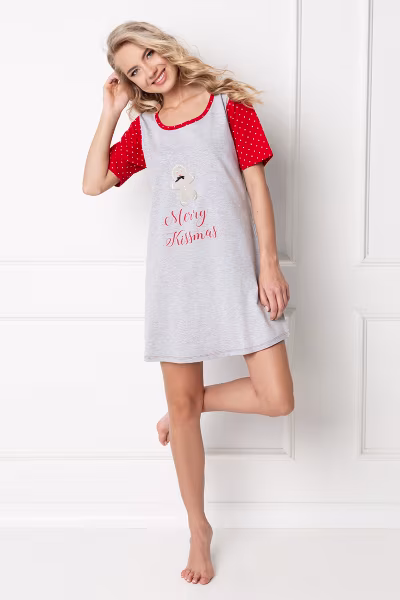 Koszulka nocna Koszula Nocna Model Cookie Grey - Aruelle — zdjęcie 1