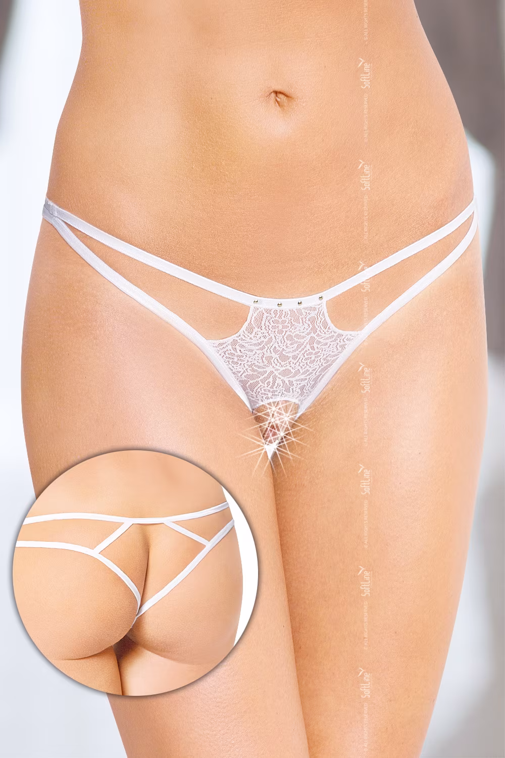 Stringi Model G-String 2454 White - SoftLine Collection