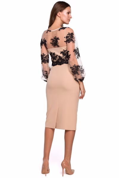 Sukienka Model K013 Beige - Makover — zdjęcie 2