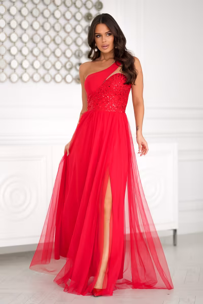 Sukienka Model 323-02 Red - Bicotone — zdjęcie 2