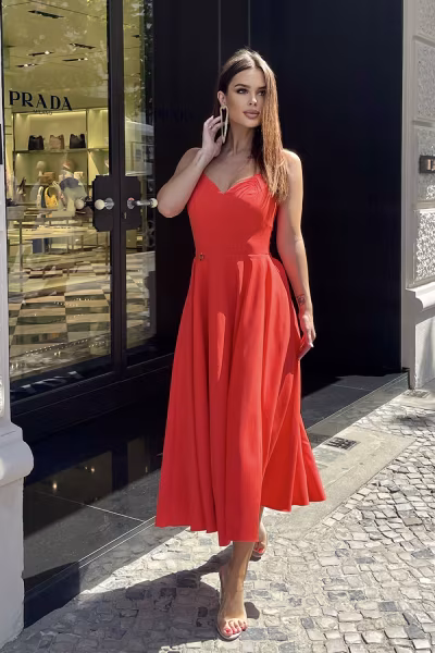 Sukienka Model 244-02 Red - Bicotone — zdjęcie 1