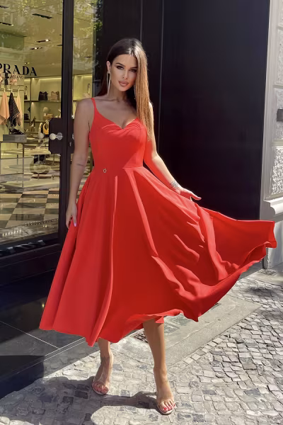 Sukienka Model 244-02 Red - Bicotone — zdjęcie 2
