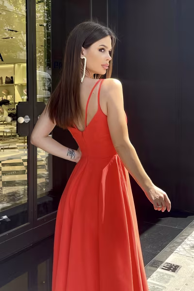 Sukienka Model 244-02 Red - Bicotone — zdjęcie 3