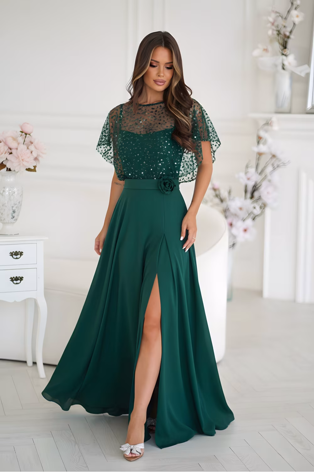 Sukienka Model 333-13 Bottle Green - Bicotone