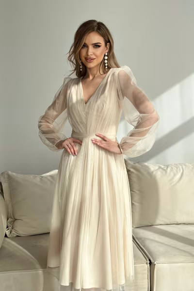 Sukienka Model 269-04 Ecru - Bicotone — zdjęcie 1