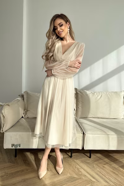 Sukienka Model 269-04 Ecru - Bicotone — zdjęcie 2