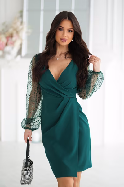 Sukienka Model 324-13 Bottle Green - Bicotone — zdjęcie 1