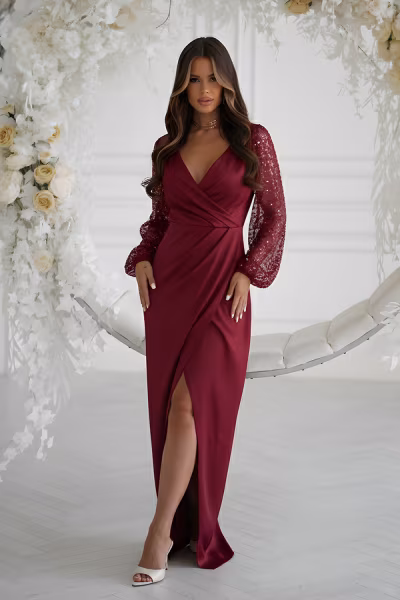 Sukienka Model 314-10 Bordo - Bicotone — zdjęcie 1