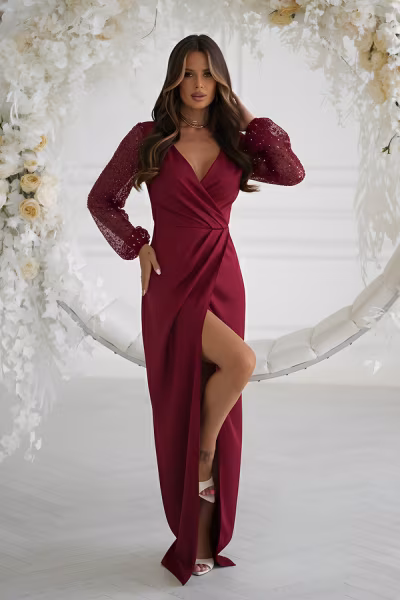 Sukienka Model 314-10 Bordo - Bicotone — zdjęcie 2