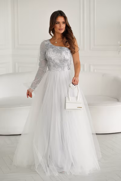 Sukienka Model 303-03 Grey - Bicotone — zdjęcie 3