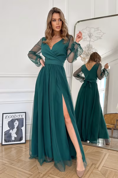 Sukienka Model 302-13 Bottle Green - Bicotone — zdjęcie 1