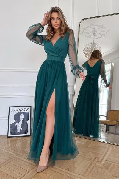 Sukienka Model 302-13 Bottle Green - Bicotone — zdjęcie 2