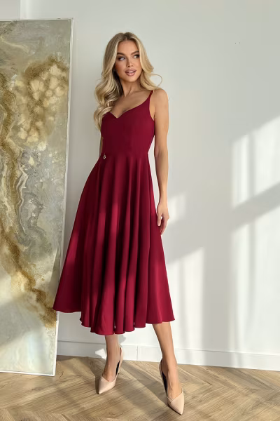 Sukienka Model 244-10 Bordo - Bicotone — zdjęcie 2