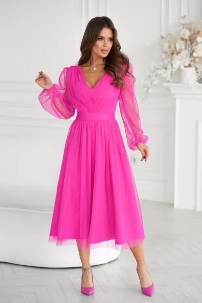 Sukienka Model 269-17 Pink Neon - Bicotone — zdjęcie 2